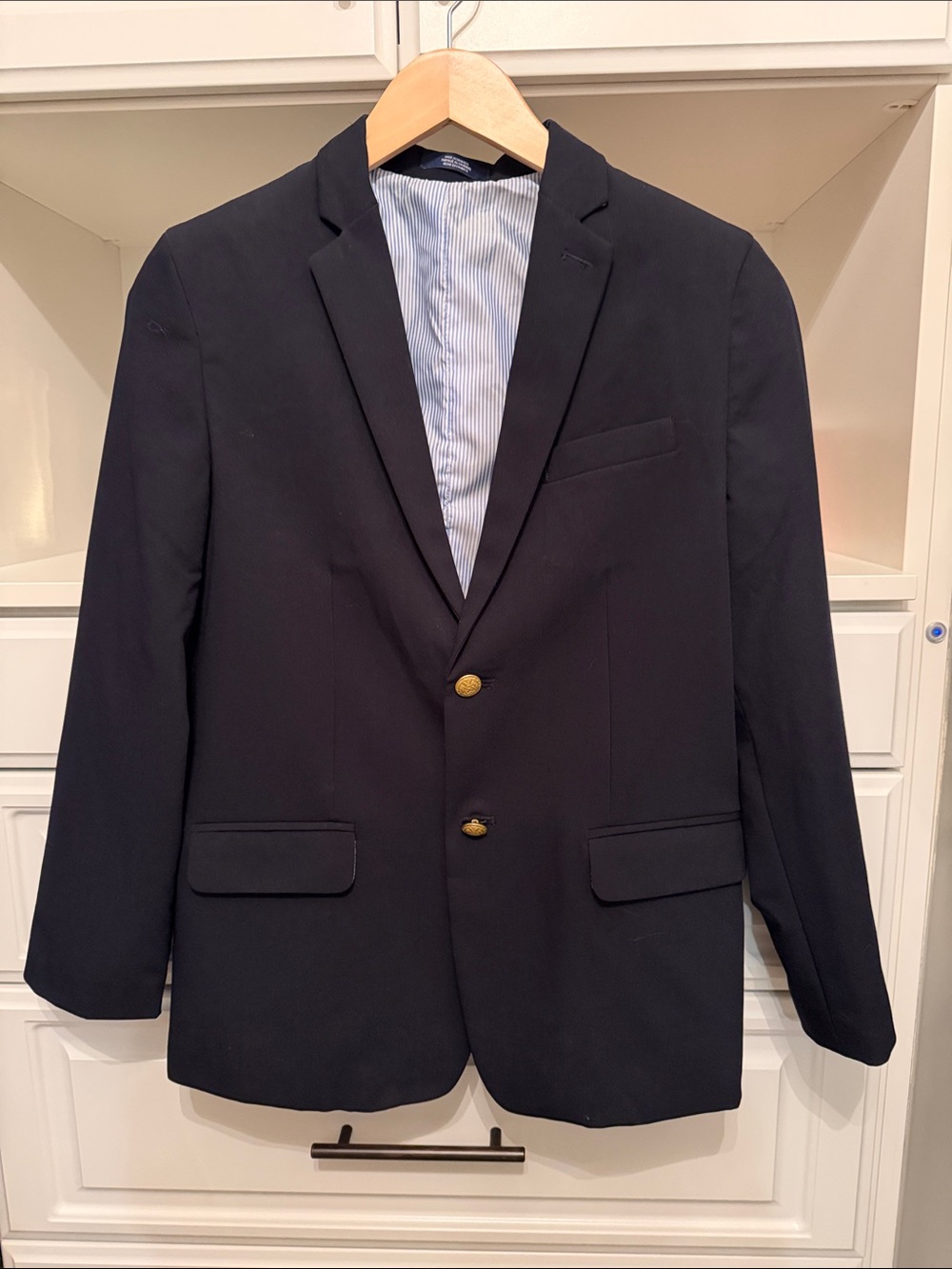 Izod Boy’s Tailored Navy Sport Coat with Gold Buttons